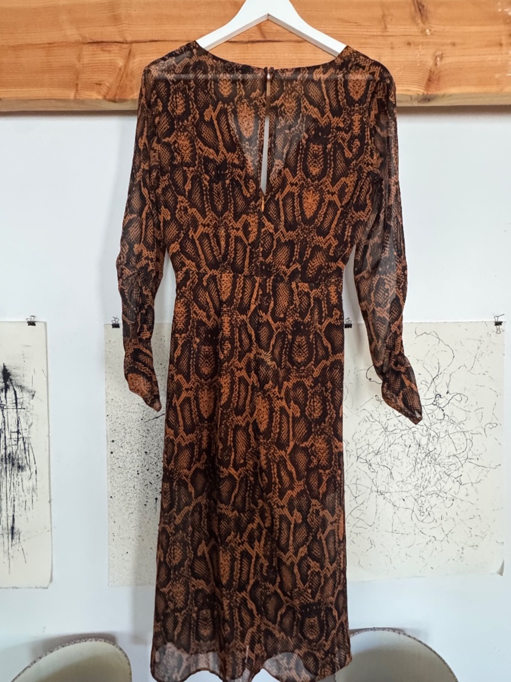 🐆 Finders Keepers Snake-Print Midi Dress — For Sale
